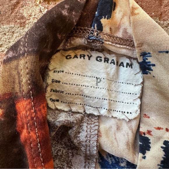 Gary Graham Small Batch Abstract Print Long Sleeve Silk Top - Picture 9 of 12